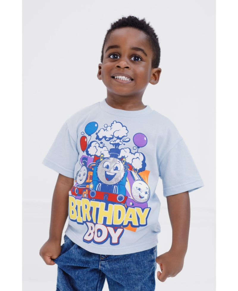 Boys Birthday Metallic Print T-Shirt