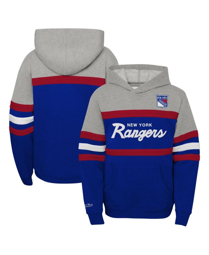 Big Boys Gray New York Rangers Head Coach Pullover Hoodie