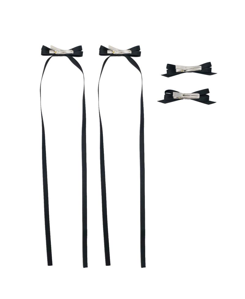 Girls Ribbon Bow Clip Set (4pc)