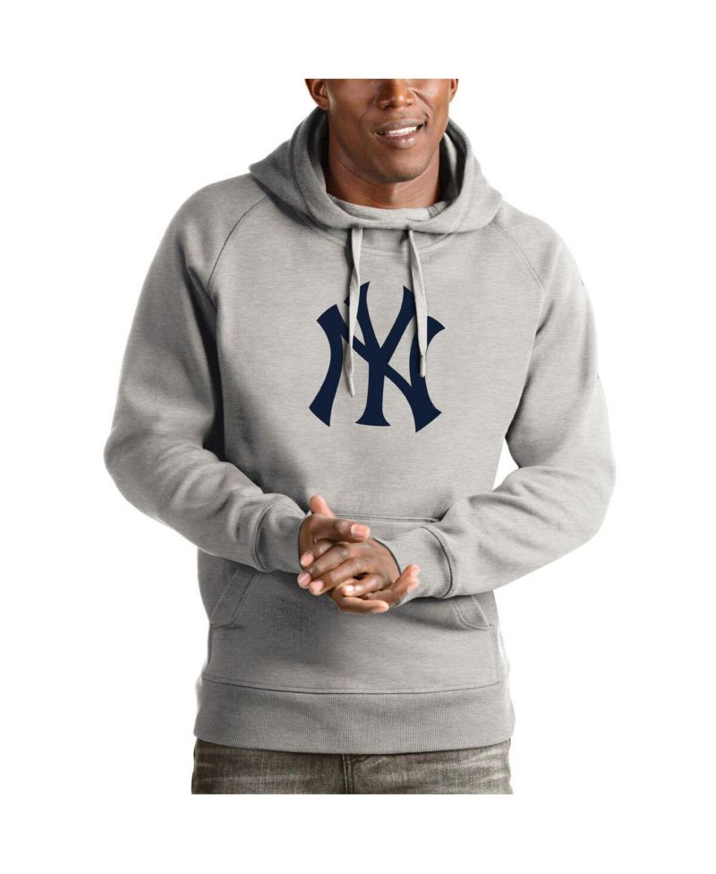 Men's Heathered Gray New York Yankees Victory Pullover Hoodie