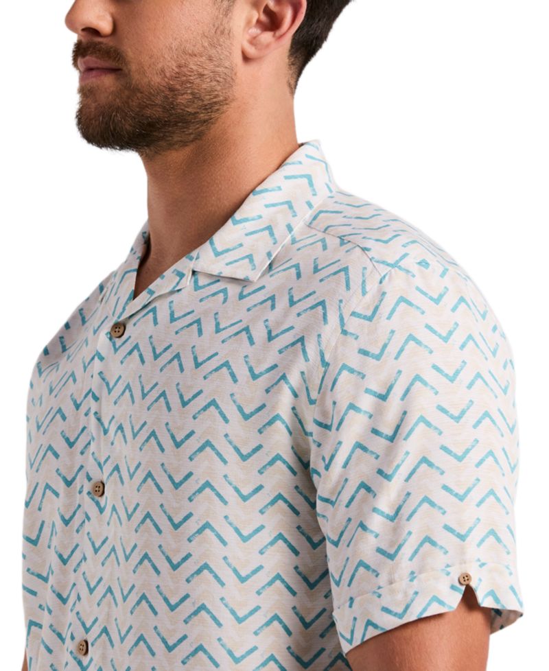 Men's Textured Geometric Print Shirt