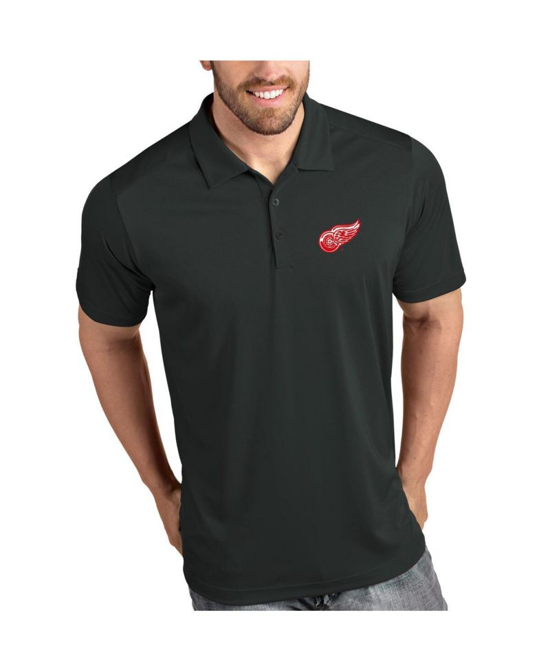 Men's Gray Detroit Red Wings Tribute Polo Shirt