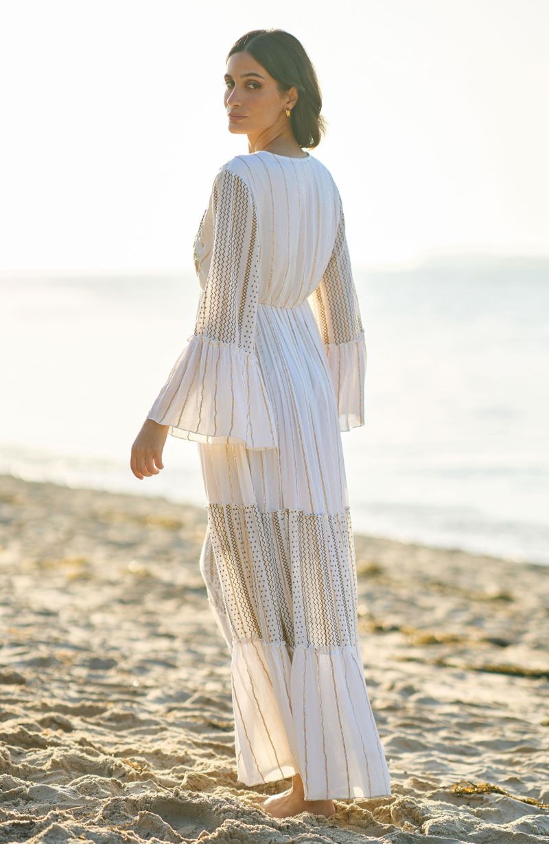 Women's Metallic Embellished Maxi Dress