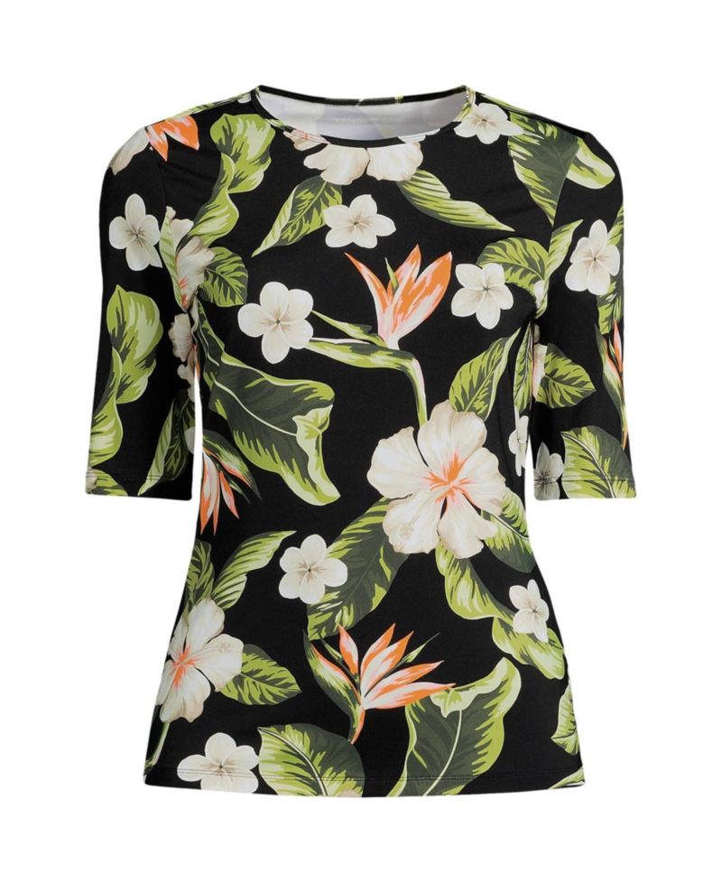 Women's SunShade UPF 50 Elbow Sleeve Rash Guard Swim Tee