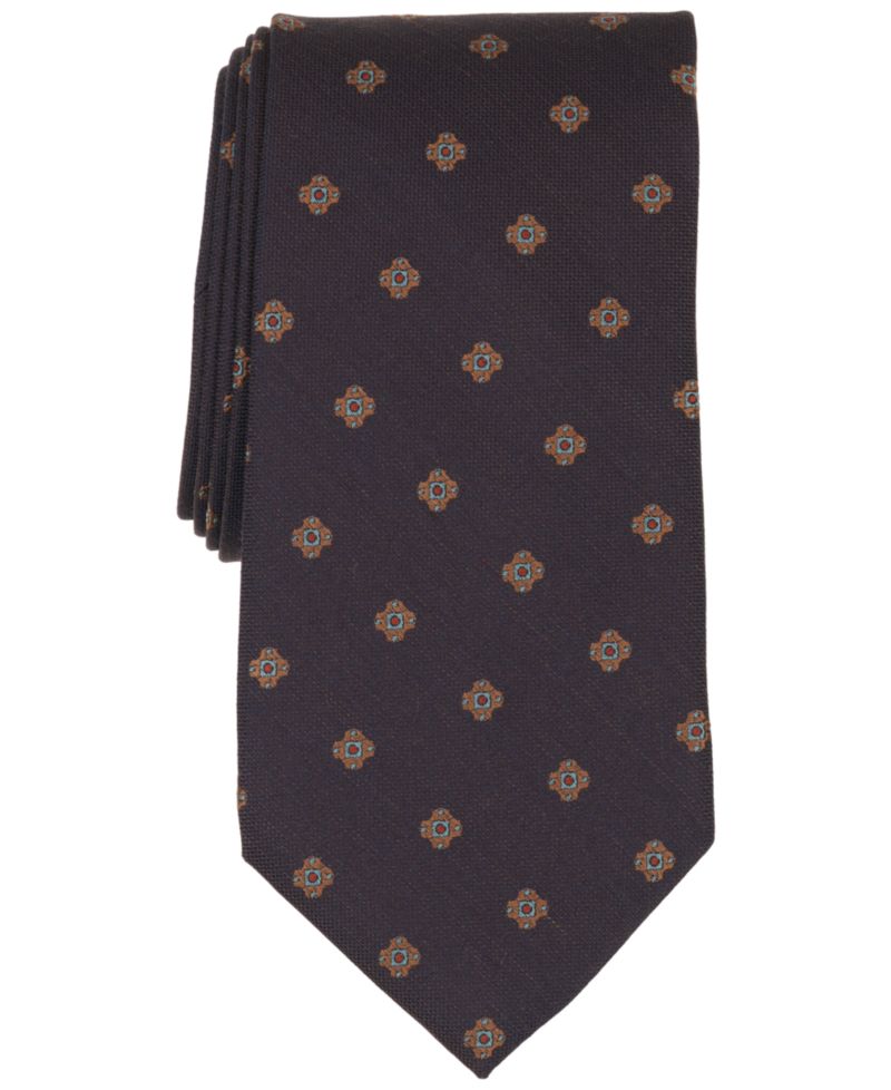 Men's Spaced Foulard Floral Pattern Classic Tie