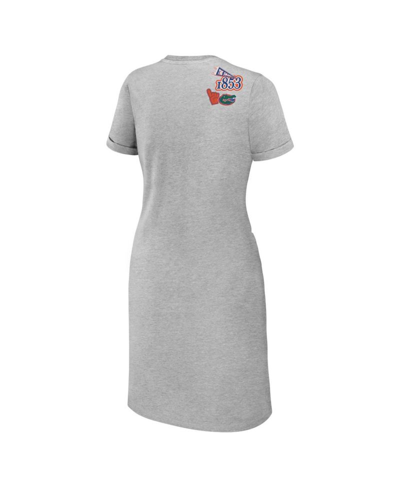 Women's Heather Gray Florida Gators Knotted T-shirt Dress