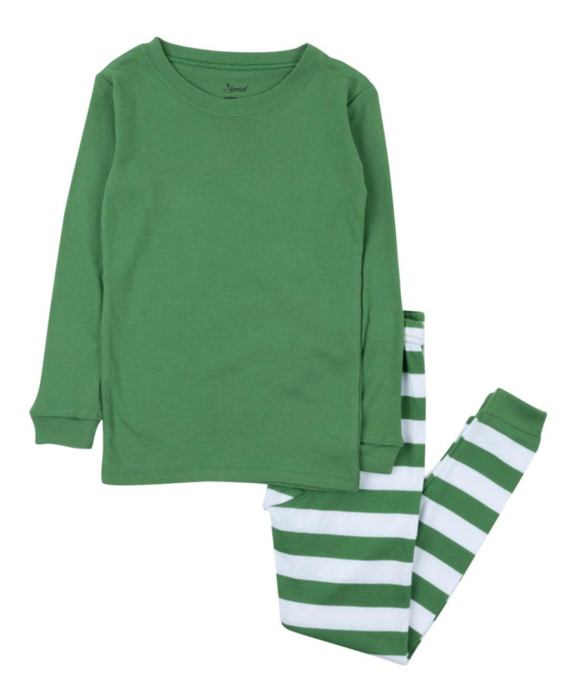 Baby Two Piece Cotton Striped Holiday Pajamas