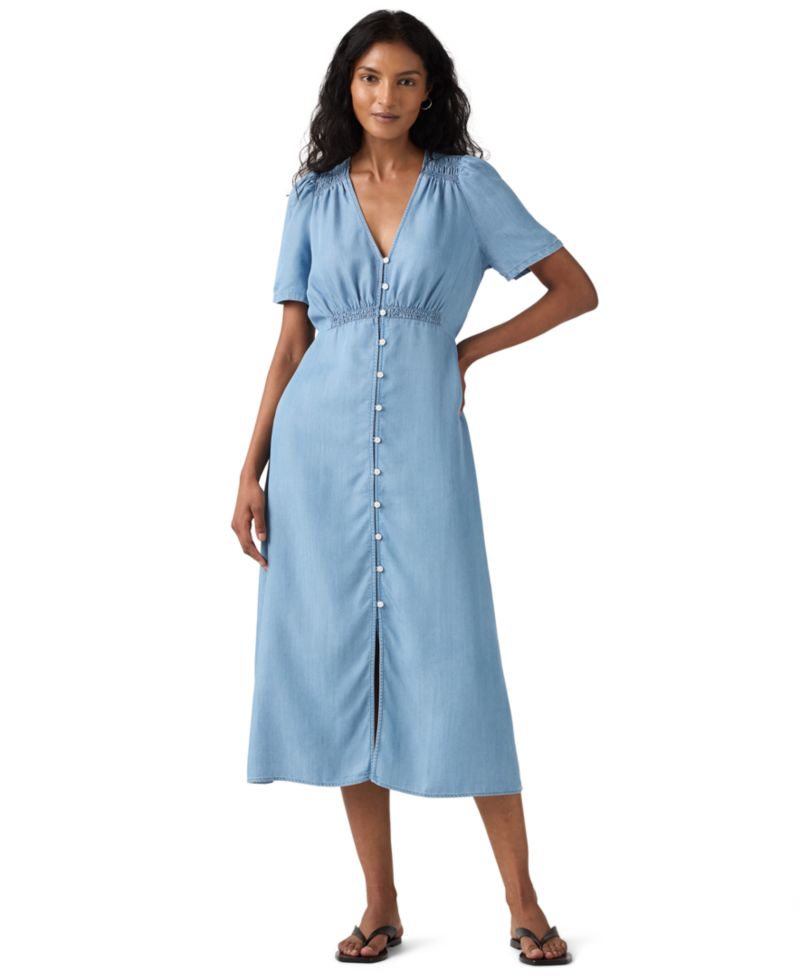 Women's Paola Short-Sleeve Crepe Midi Dress