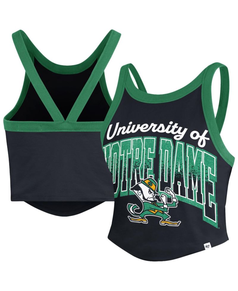 Women's '47 Navy Notre Dame Fighting Irish Shimmer Shadow Sporty Tank Top