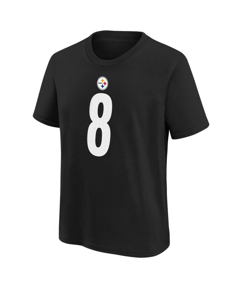 Big Boys and Girls Aaron Rodgers Black Pittsburgh Steelers Player Name & Number T-Shirt