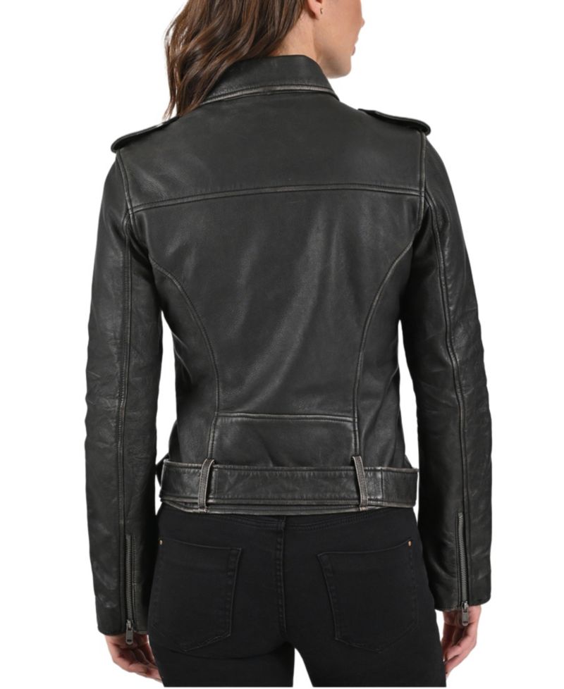 Women's Women s Sheep Crack Leather Jacket