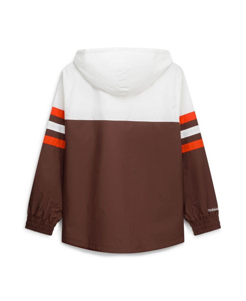 Men's Brown Cleveland Browns Head Coach Anorak Quarter-Zip Windbreaker Jacket