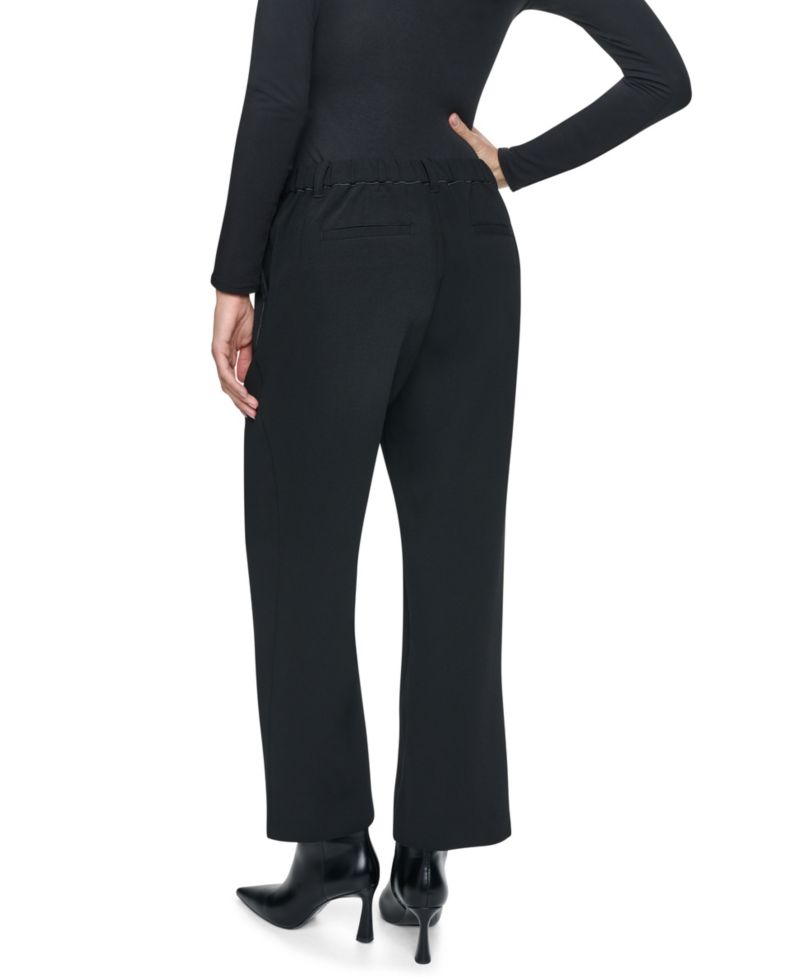Women's High-Rise Contrast-Stitching Tab-Pocket Pants