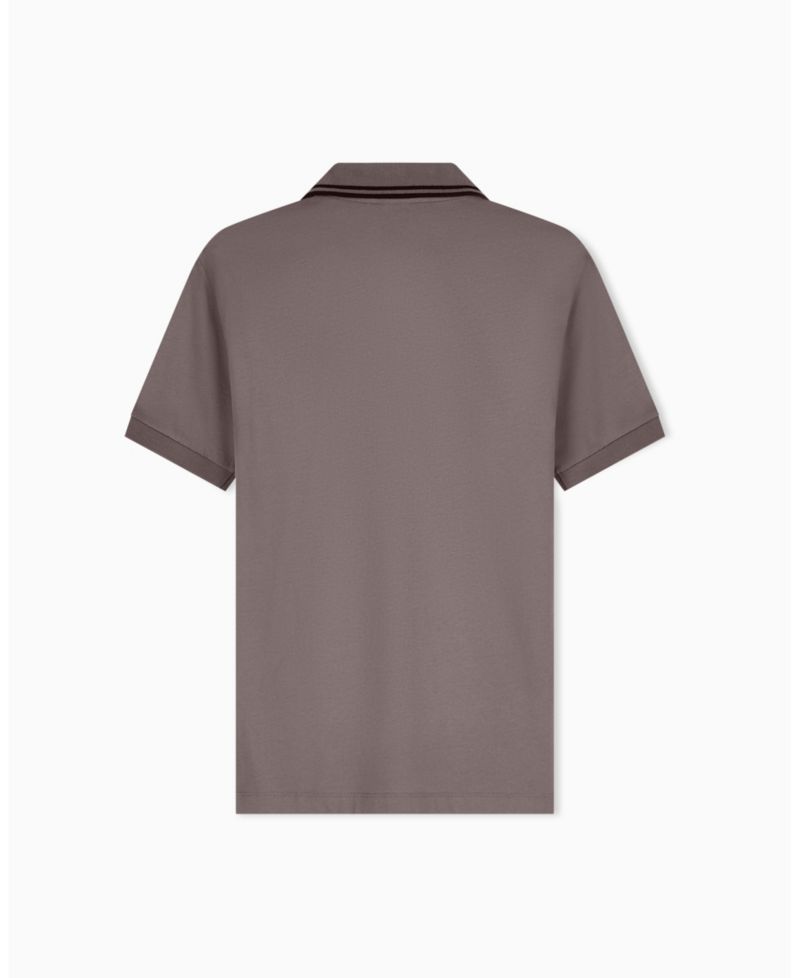 Men's Mercerized Tipping Johnny Collar Polo Shirt