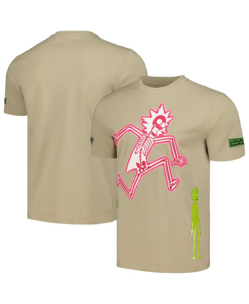 Men's and Women's Khaki Rick And Morty Electric Shock Rick T-Shirt