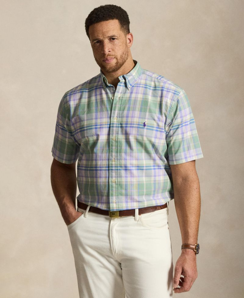 Men's Big and Tall Plaid Oxford Shirt
