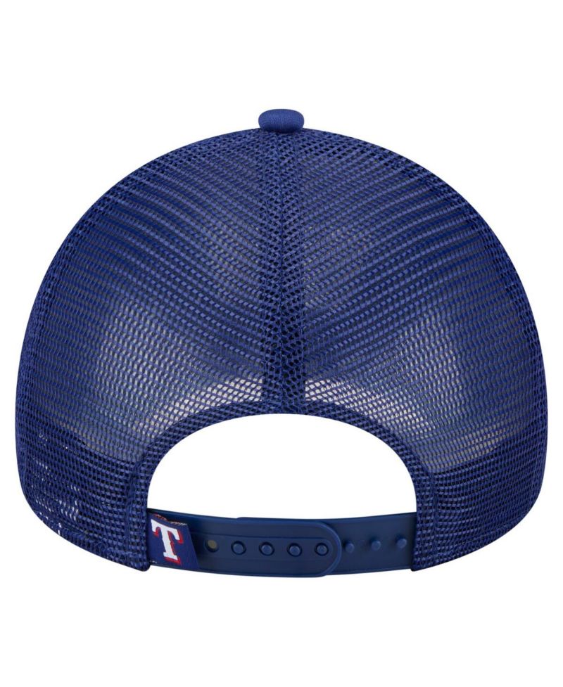Men's White/Royal Texas Rangers Trucker A-Frame 9FORTY Adjustable Hat