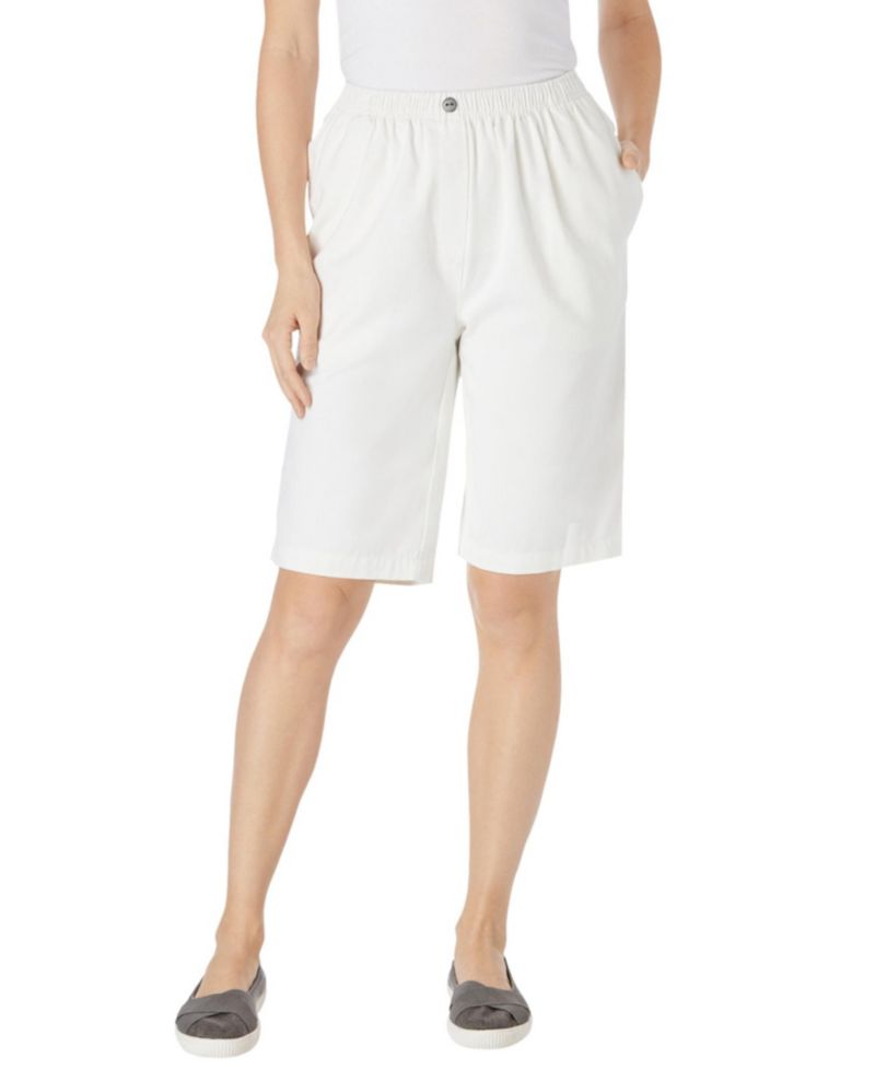 Women's Within 7-Day Elastic-Waist Pull-On Cotton Denim Shorts