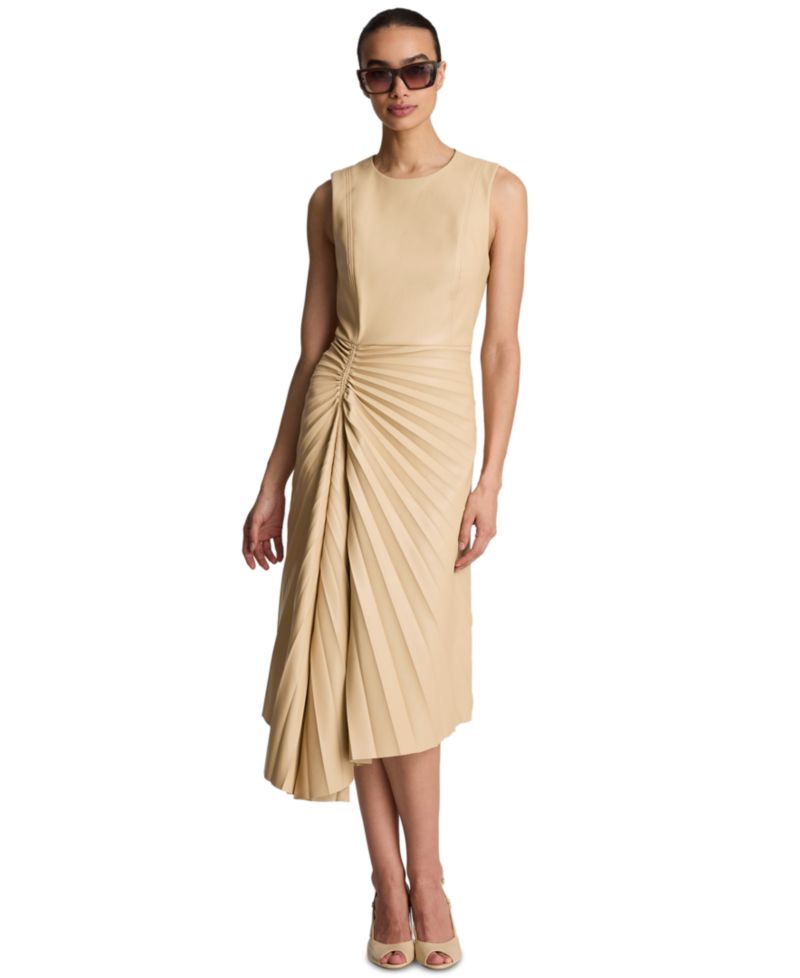 Women's Sunburst Pleated Midi Dress