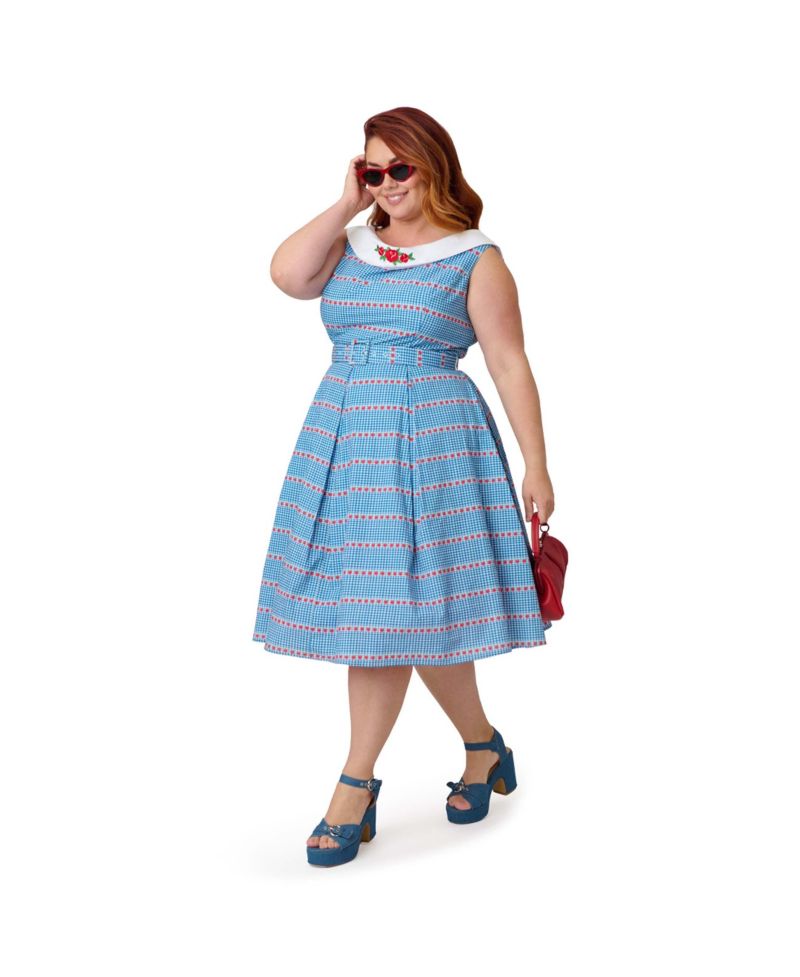 Plus Size 1960s Dancing Doll Swing Dress