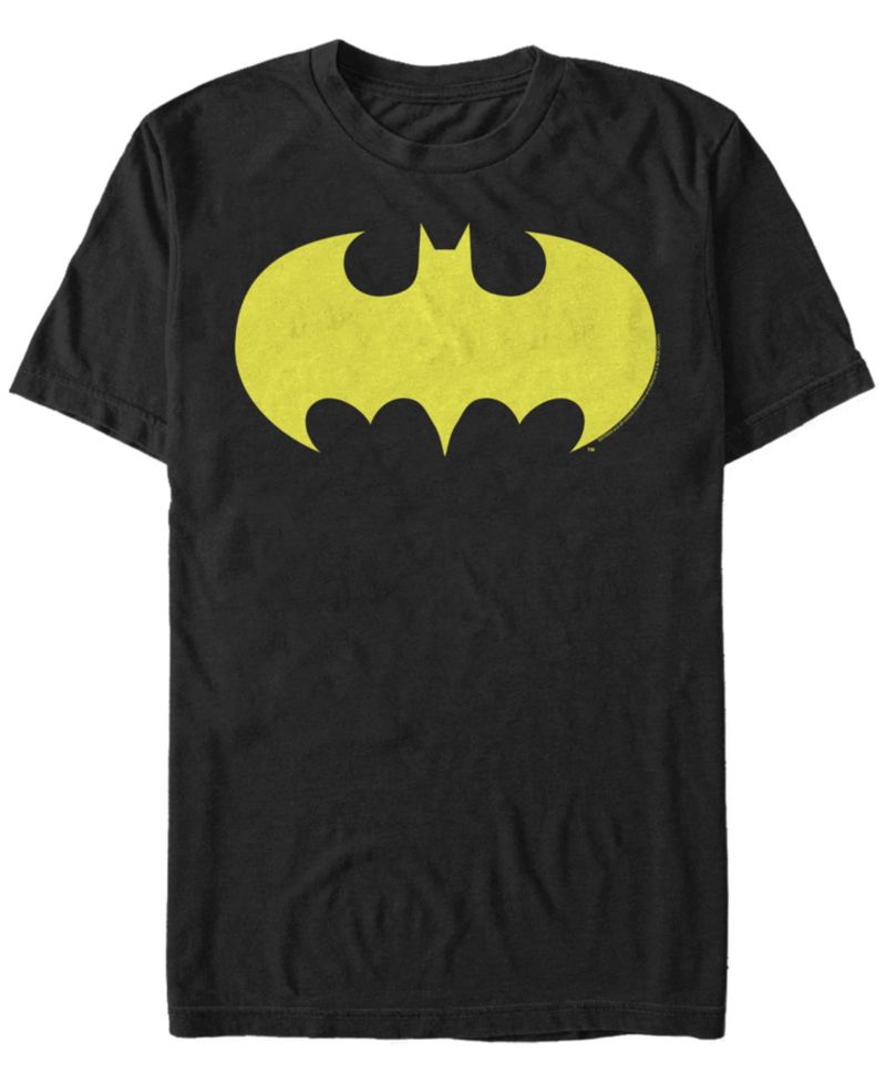 DC Men's Batman Classic Yellow Bat Logo Short Sleeve T-Shirt