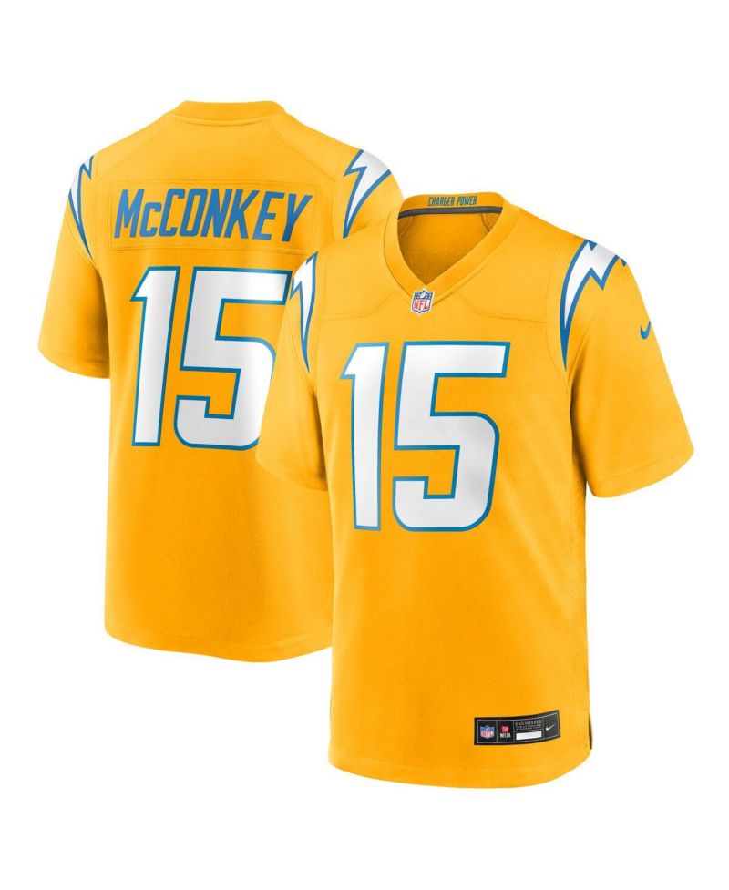 Men's Ladd McConkey Gold Los Angeles Chargers Alternate Charger Power Game Player Jersey