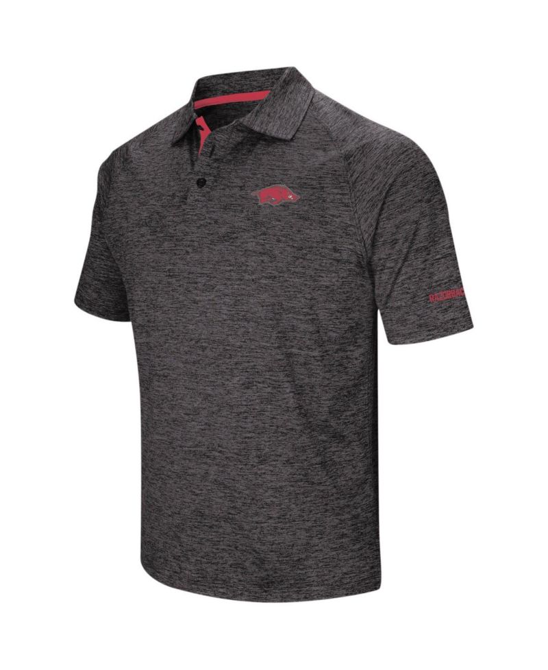 Men's Black Arkansas Razorbacks Big and Tall Down Swing Polo Shirt