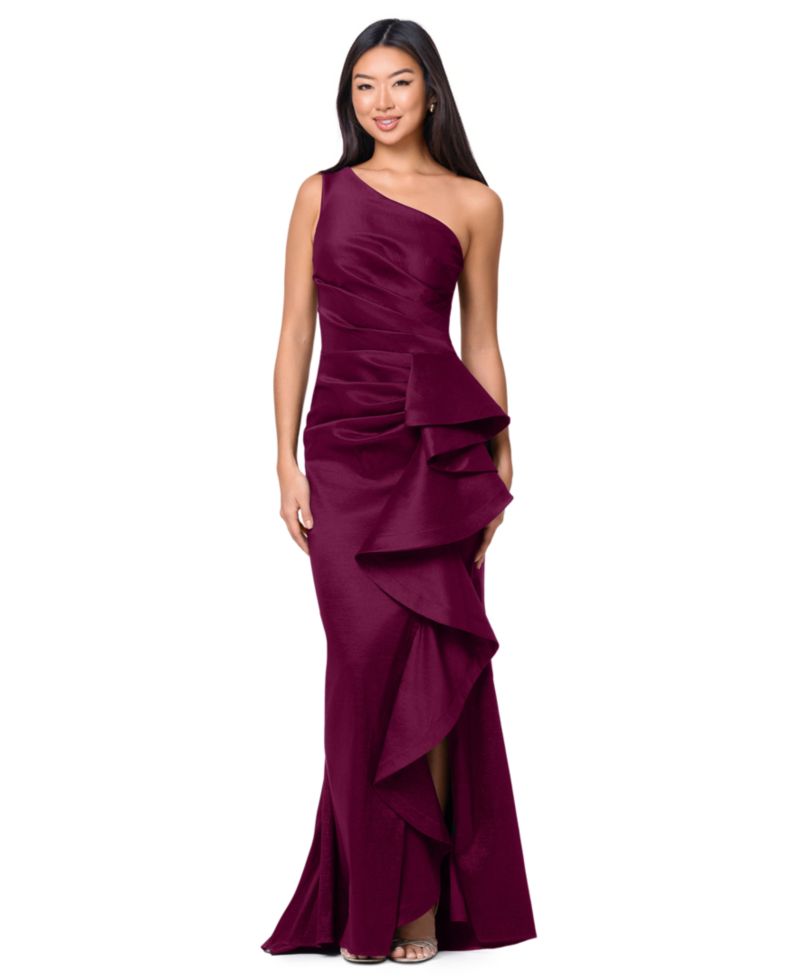 Petite One-Shoulder Ball Gown