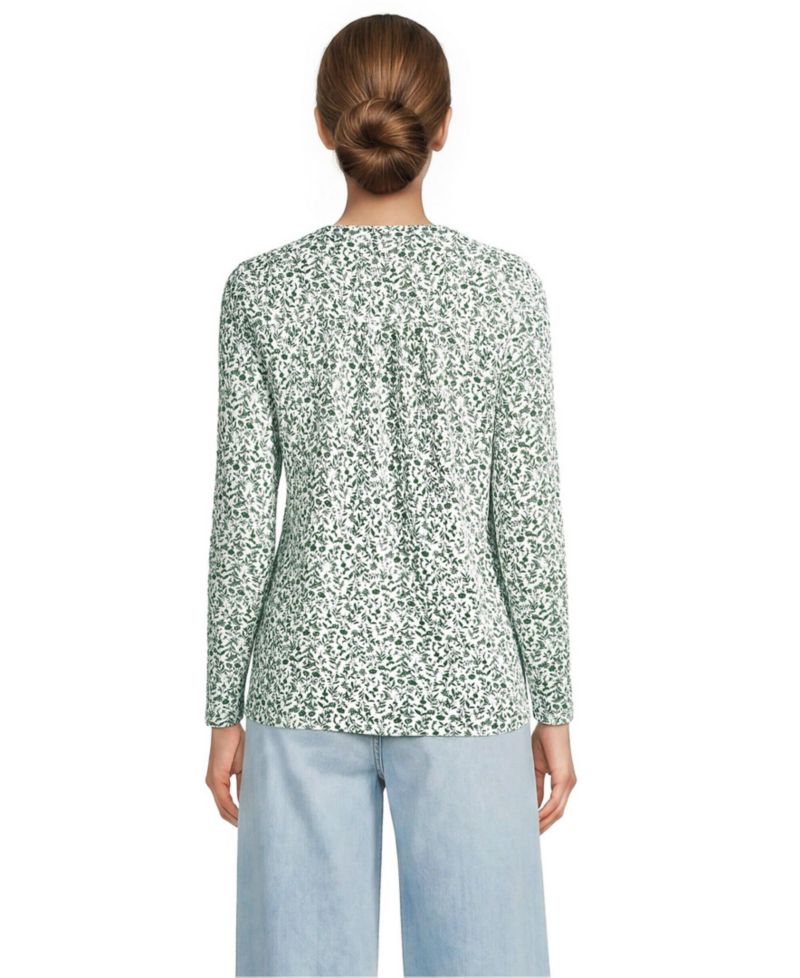 Women's Long-Sleeve Pintuck Tunic Blouse