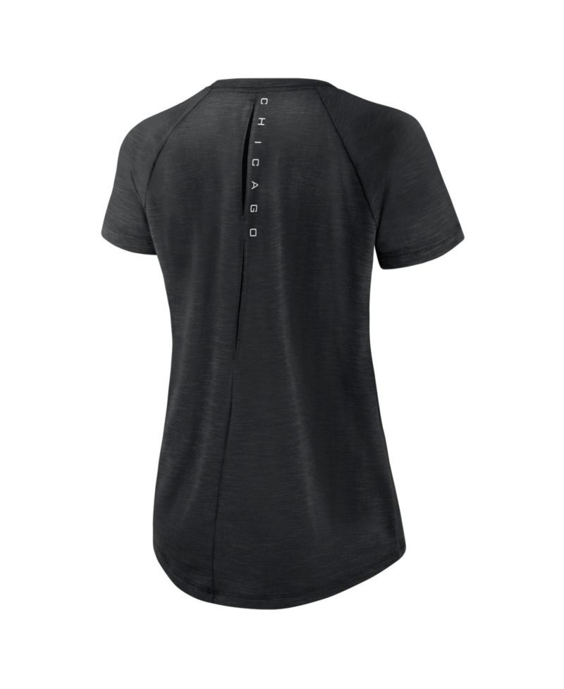 Women's Black Chicago White Sox Summer Breeze Back Slit Raglan T-Shirt