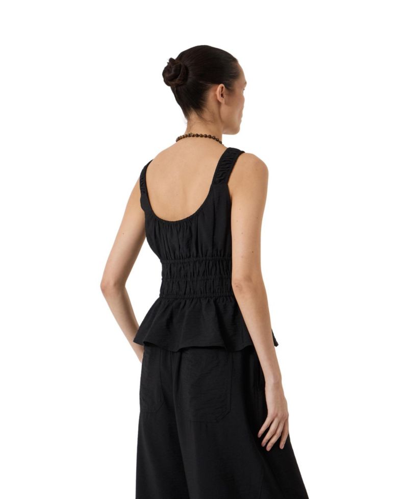 Women's Waist Gathered Sleeveless Top