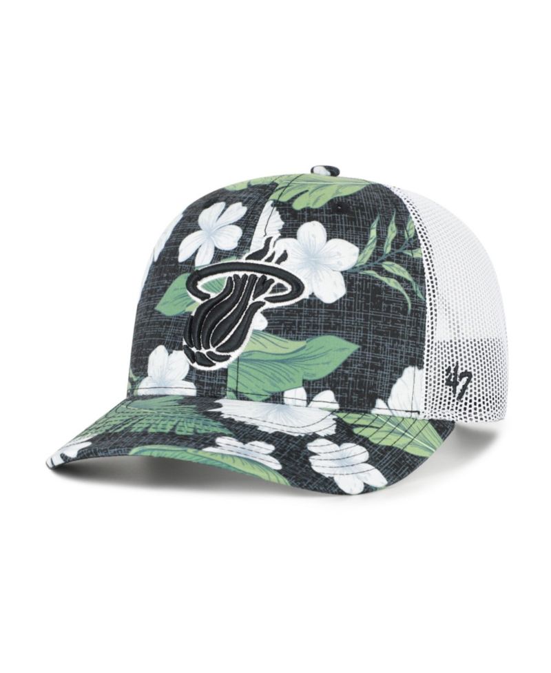 Men's '47 Black Miami Heat Beach Side Trucker Adjustable Hat