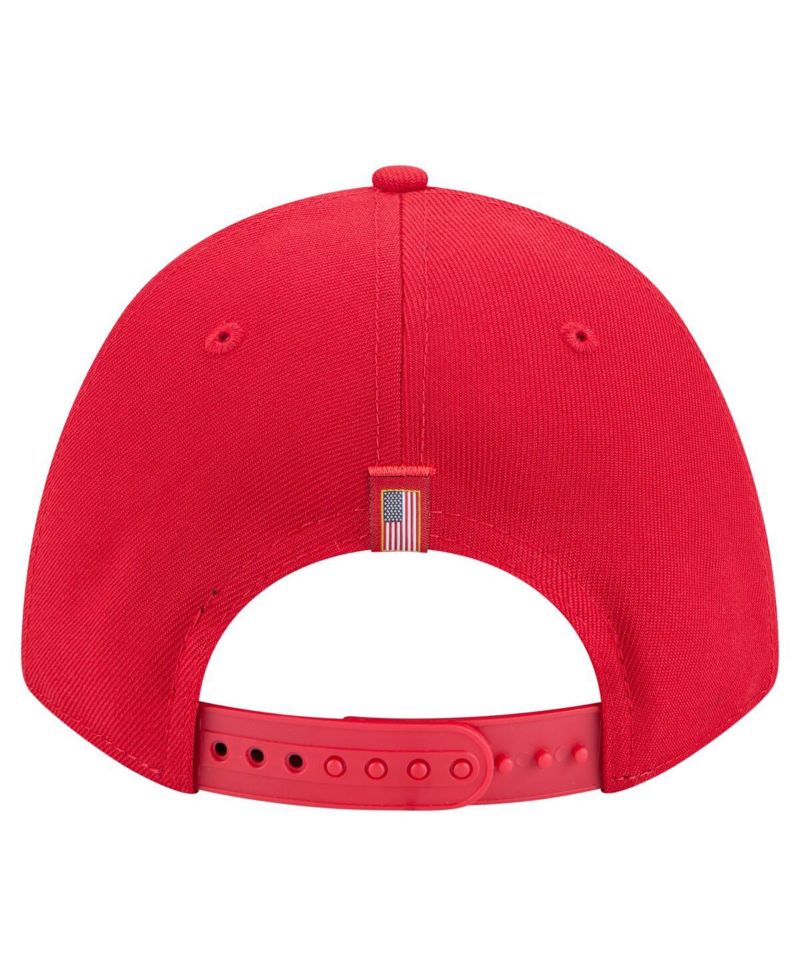 Men's Red Los Angeles Angels American Flag 9FORTY M-Crown A-Frame Adjustable Hat