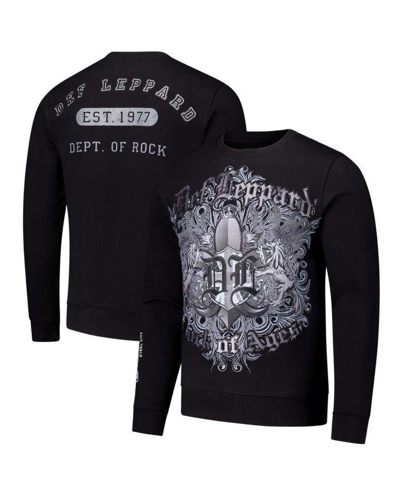 Men's Black Def Leppard Department of Rock Pullover Sweatshirt