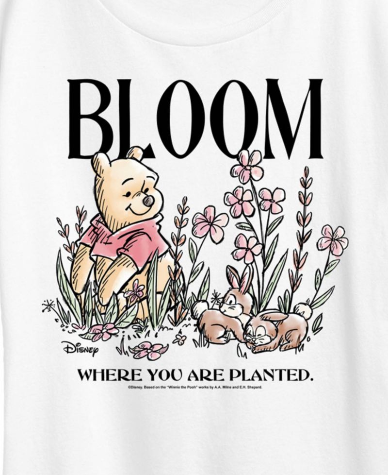 Plus Size Winnie The Pooh Bloom Where You Are Planted Short-Sleeve Graphic T-Shirt