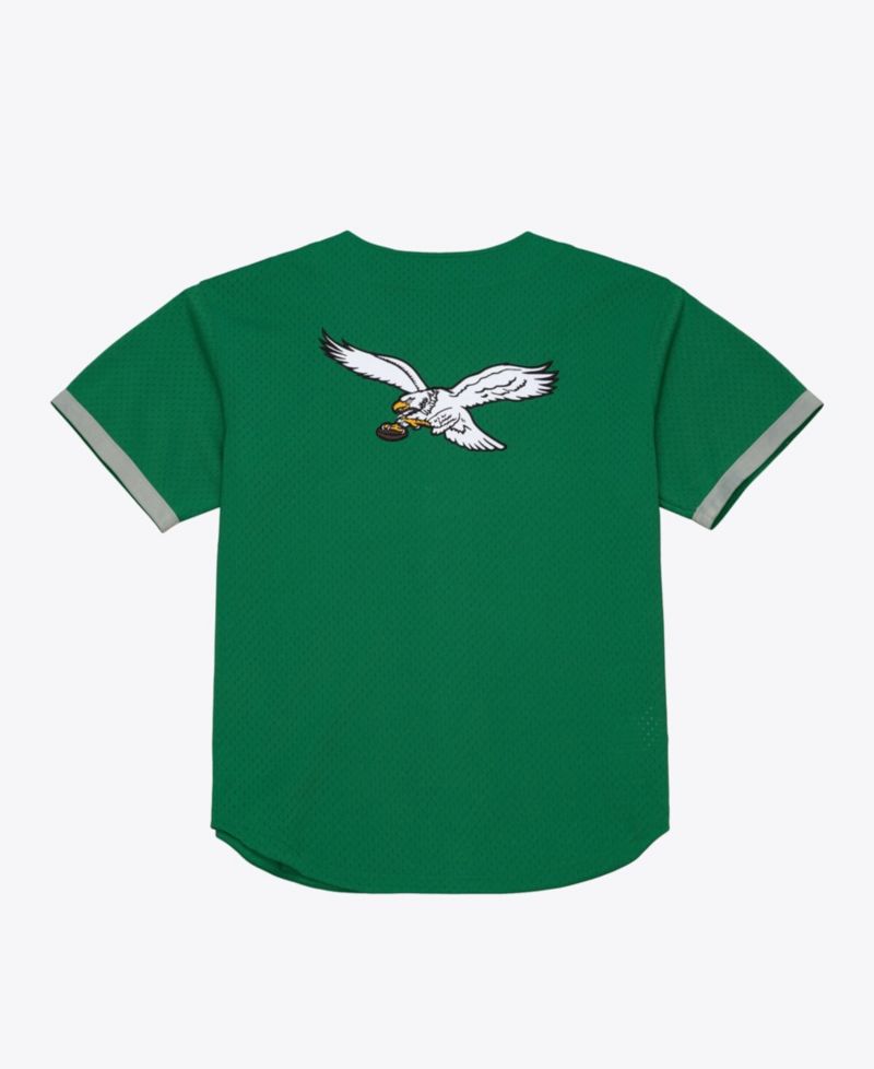 Men's Kelly Green Philadelphia Eagles Head Coach Mesh Full-Button Fashion Jersey