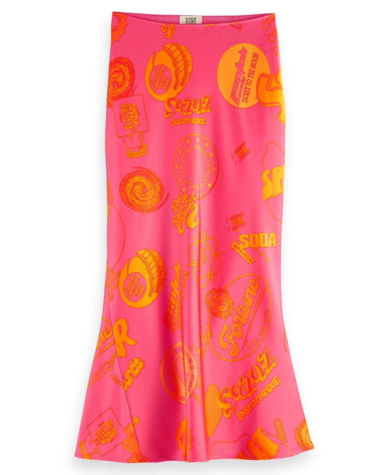 Women's Satin Midi Skirt