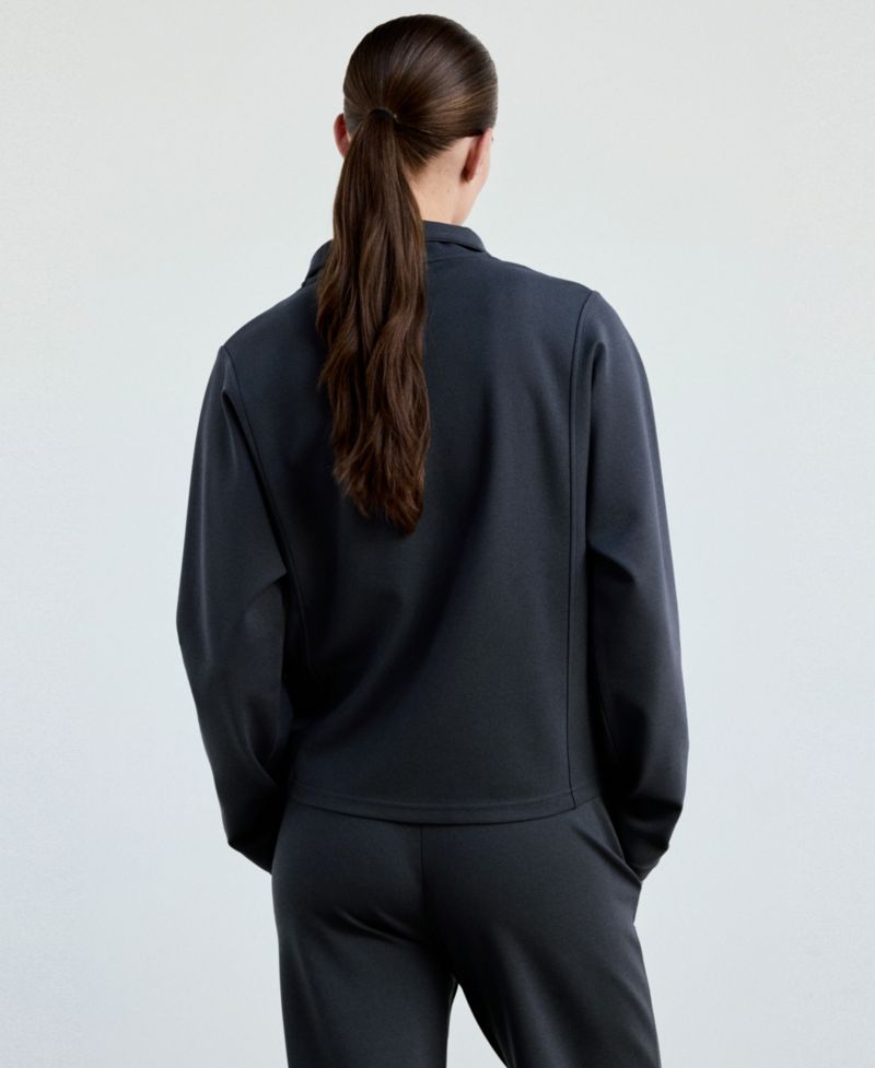 Women's Turtleneck Zip Viscose-Blend Sweatshirt