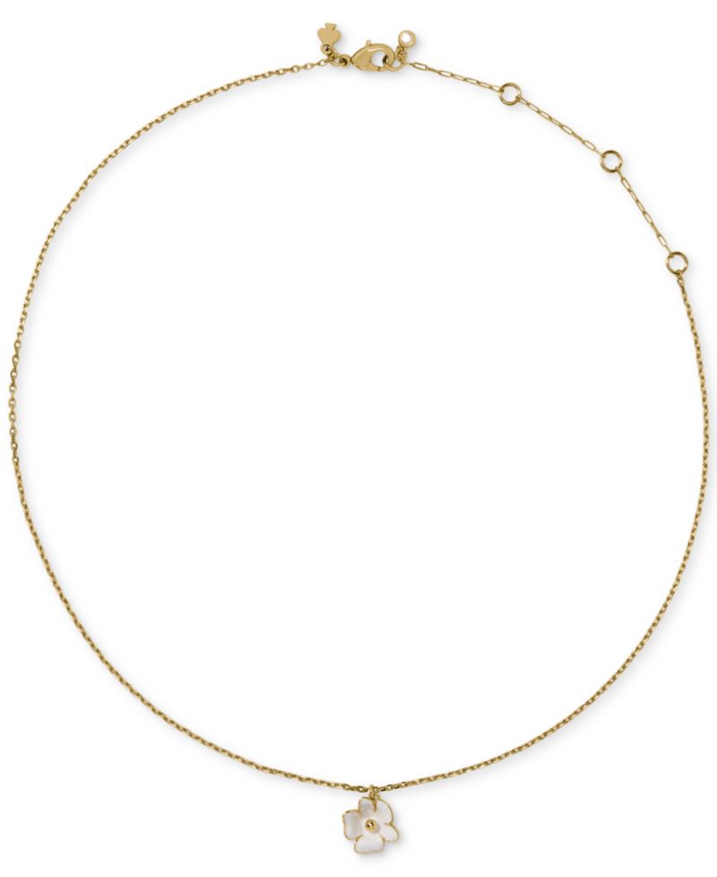 Golden Bloom Cubic Zirconia Flower Pendant Necklace