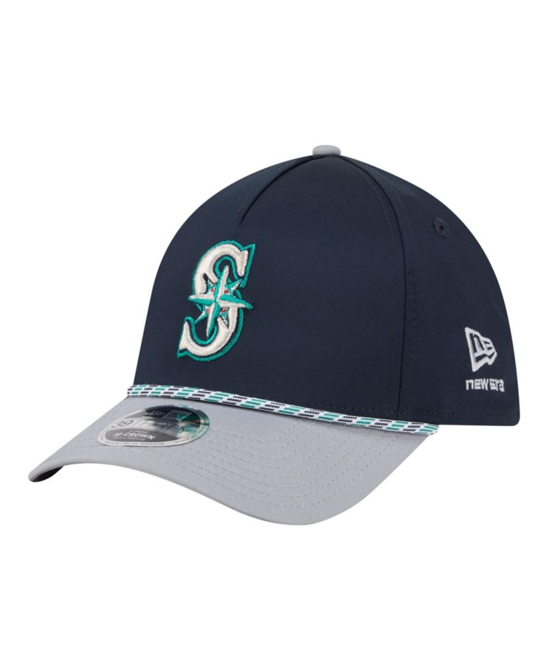 Men's Navy/Gray Seattle Mariners Rope M-Crown A-Frame 39THIRTY Flex Hat