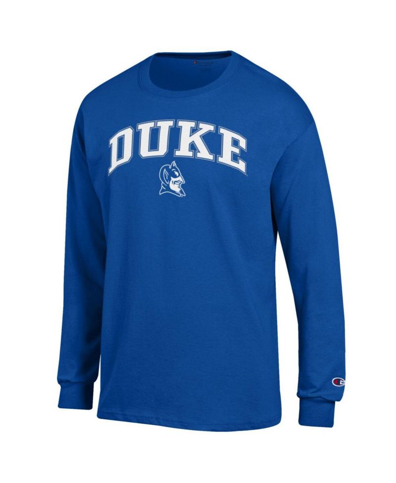 Men's Royal Duke Blue Devils Arch Over Logo Long Sleeve T-Shirt