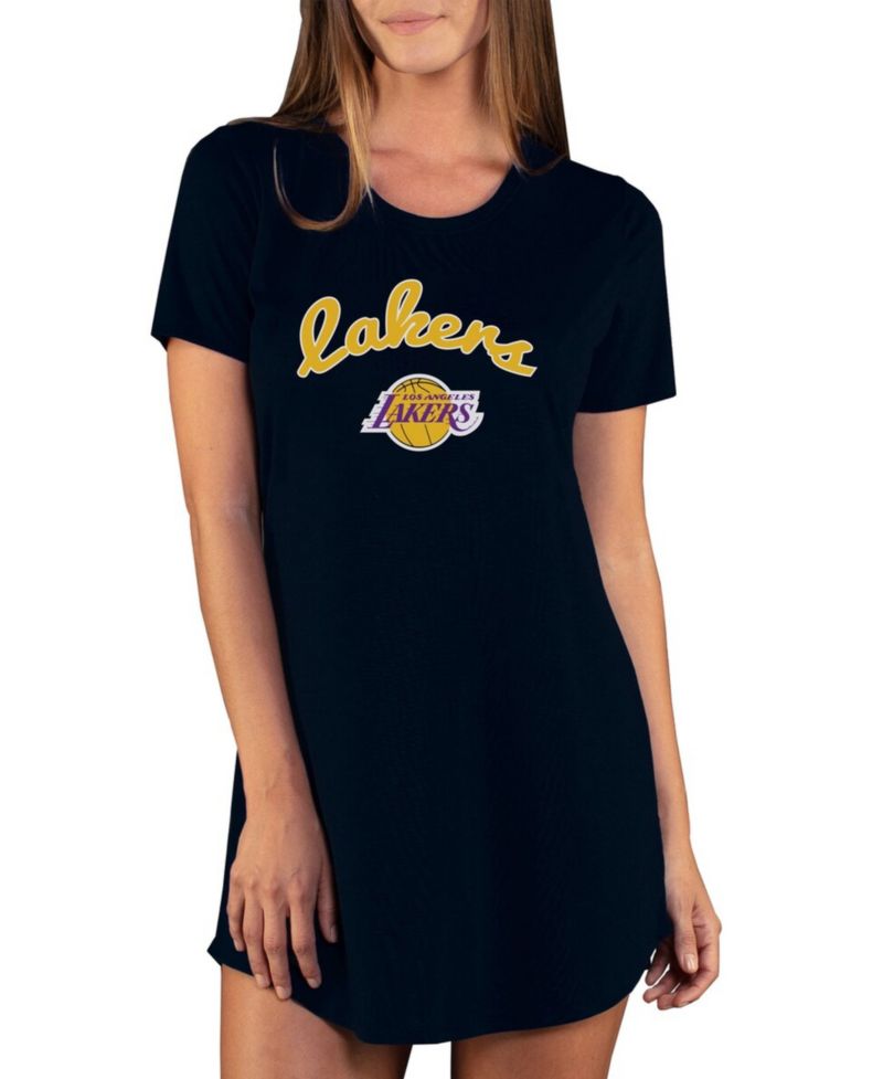 Women's Black Los Angeles Lakers Marathon Knit Nightshirt