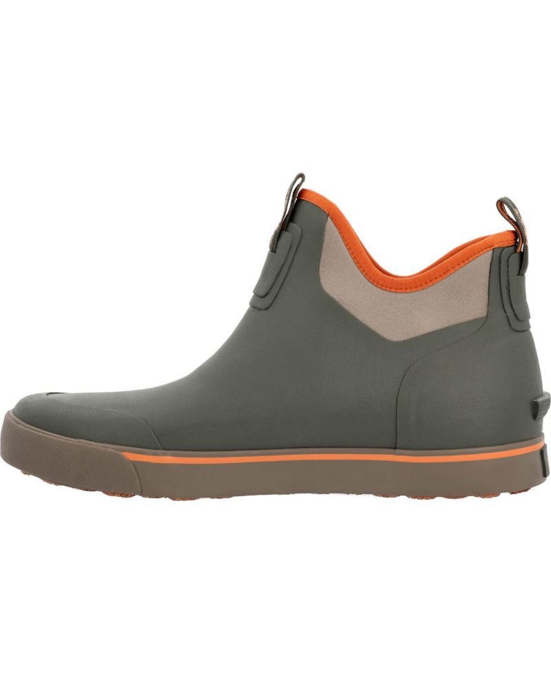 Men's Dry-Strike Waterproof Green and Orange Deck Boot