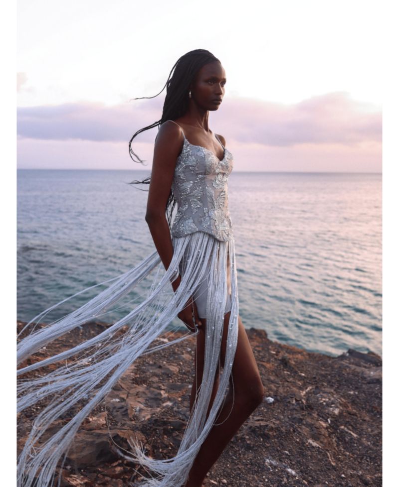Women's Olisa Beaded Peplum Tassel Maxi Dress