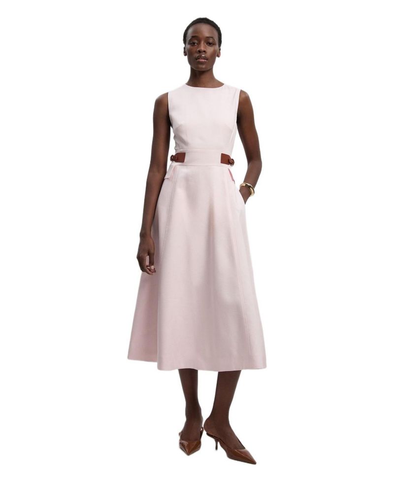 Women's Tailored Linen Full Midi Dress