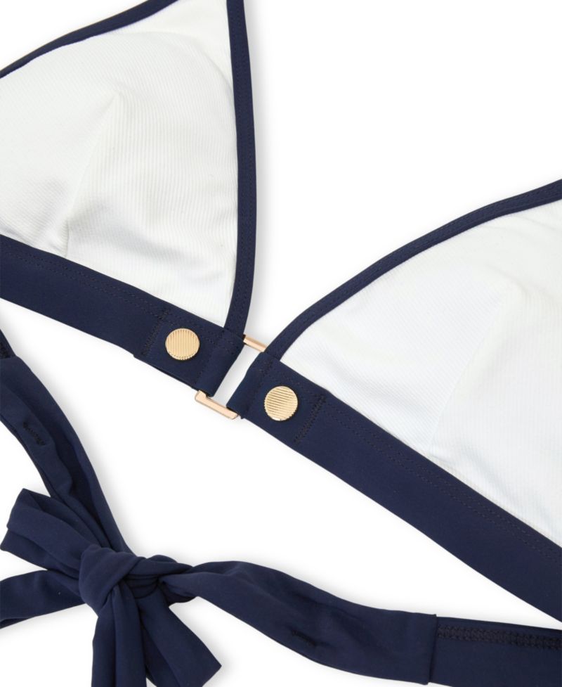 Women's Saskia Contrast Halterneck Triangle Bikini Top
