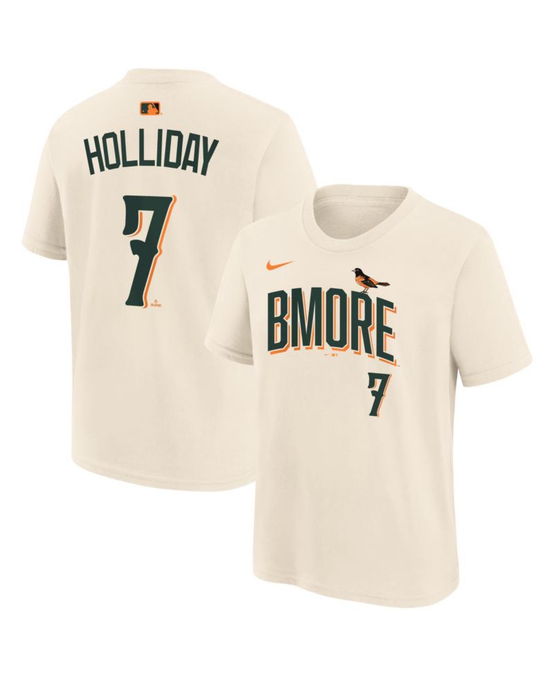 Big Boys and Girls Jackson Holliday Cream Baltimore Orioles 2026 City Connect Name & Number T-Shirt