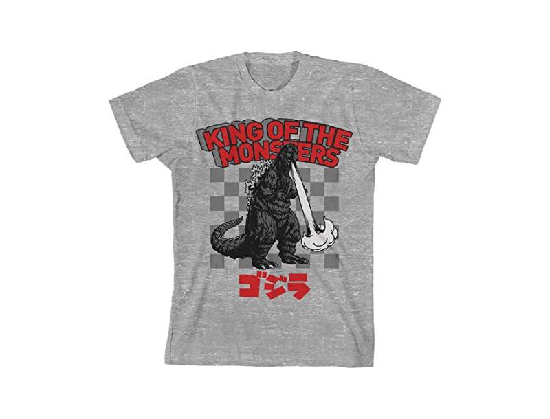 King Of The Monsters Crew Neck Short Sleeve Athletic Heather Boy's T-shirt-Large