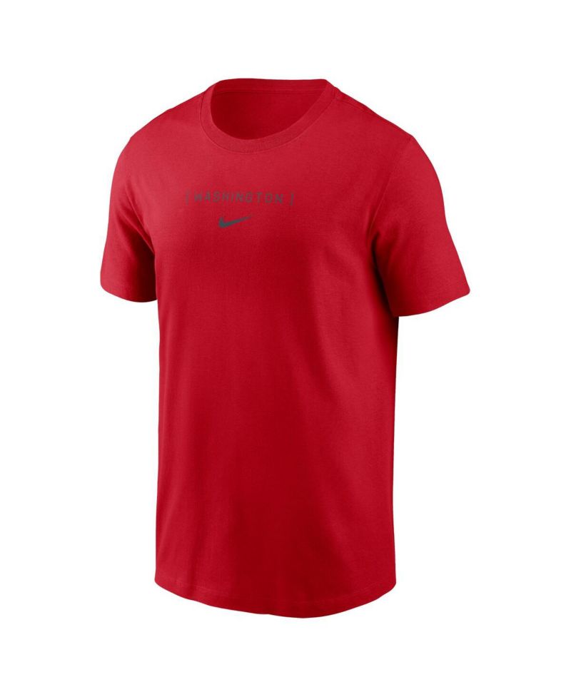 Men's Red Washington Nationals Large Logo Back Stack T-Shirt
