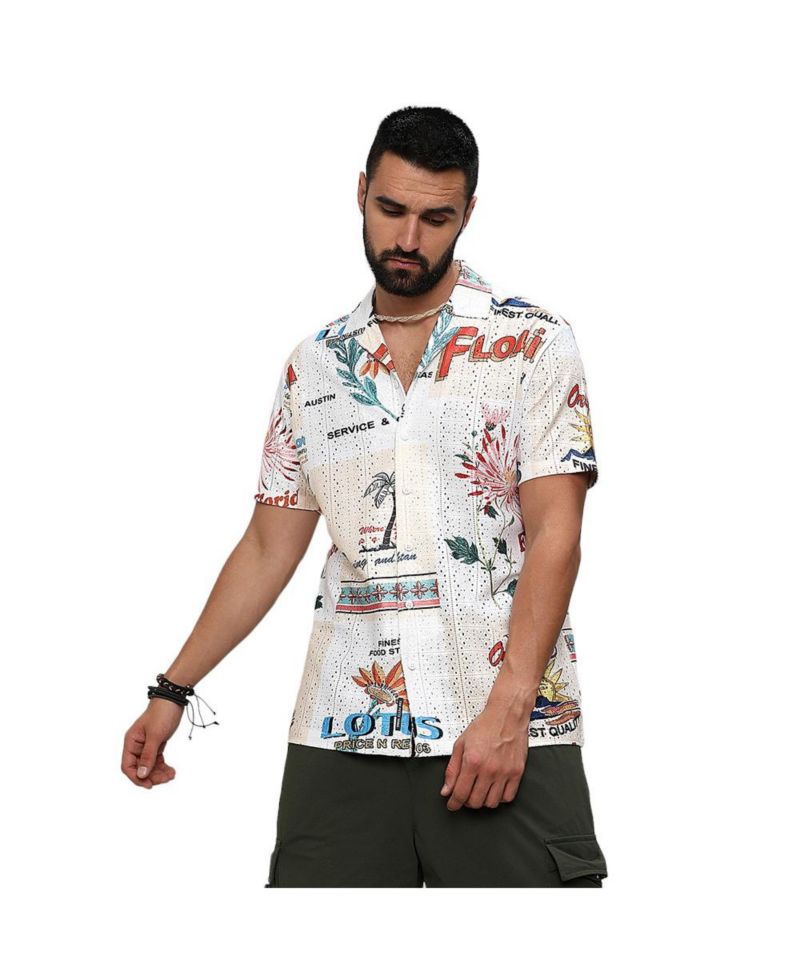 Men's Multicolour Retro Graphic Shirt